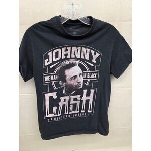Johnny‎ Cash The Man In Black American Legend Graphic T-Shirt Black Small SM
